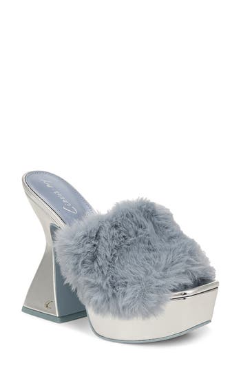 Circus Ny By Sam Edelman Abigail Platform Sandal In Glacial Blue/soft Silver