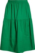 SUGARLIPS Floral Tiered Cotton Maxi Skirt