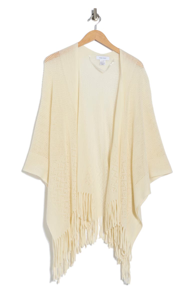 Raschel Knit Ruana, Alternate, color, IVORY