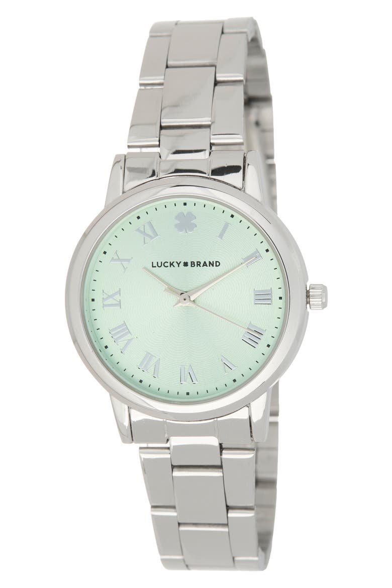Quartz Bracelet Watch, 32mm x 39mm, Main, color, SILVER/ GREEN