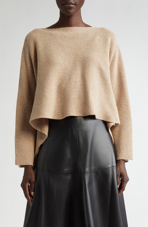 Altuzarra Trip Wool-cashmere Rib Handkerchief Crop Sweater In Bleaker Melange