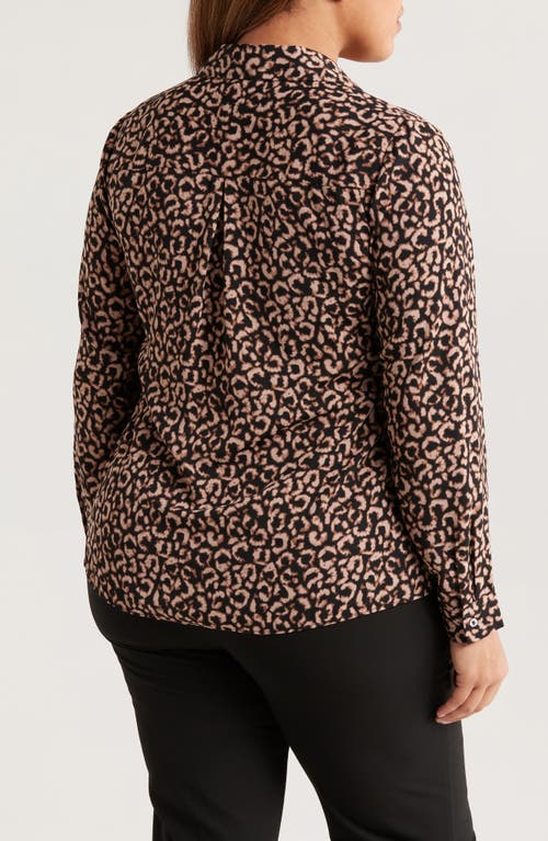 Nic + Zoe Nic+zoe Abstract Animal Print Top In Brown
