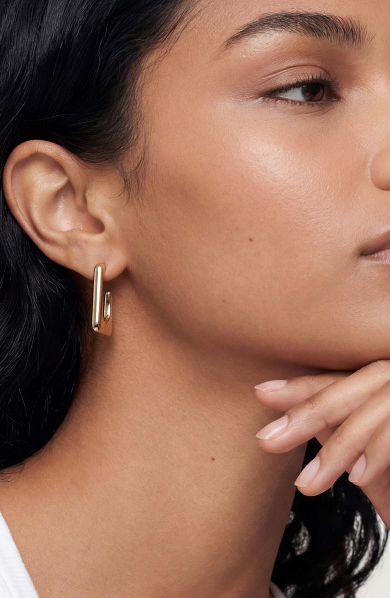 Ettika Geometric Hoop Earrings, Alternate, color, Gold