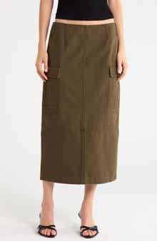 Slim Cargo Canvas Skirt