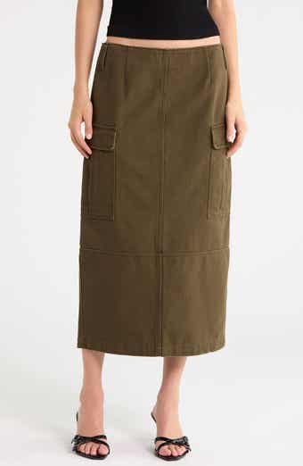 Slim Cargo Canvas Skirt