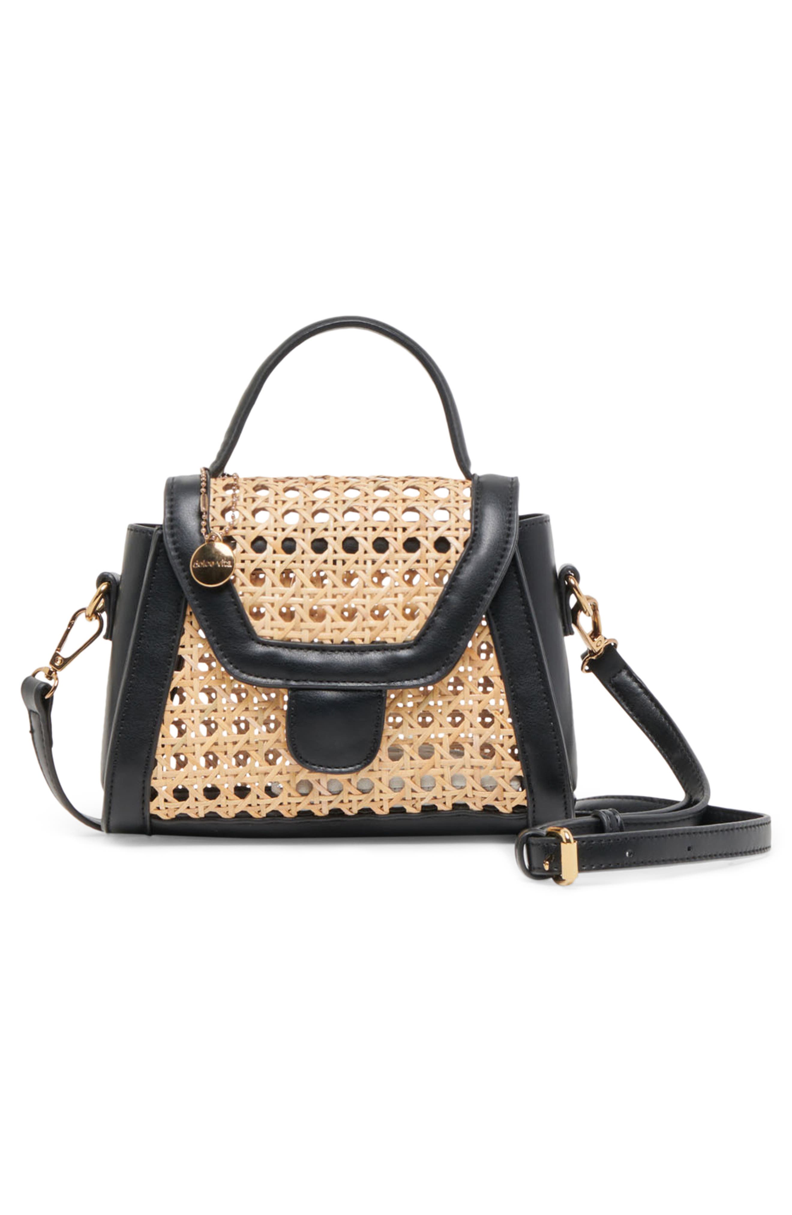 Dolce Vita Tropez Wicker Top Handle Bag, Alternate, color, Black