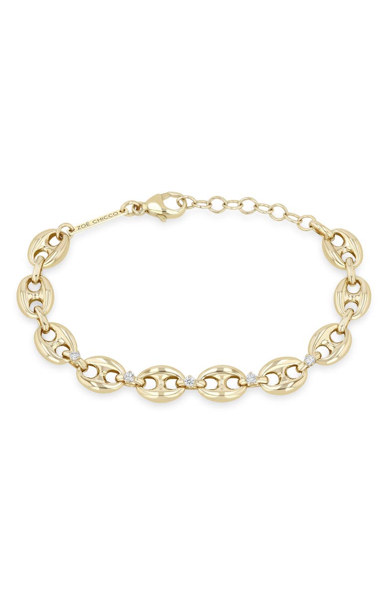 Zoë Chicco 14K Gold Diamond Large Mariner Link Bracelet, Main, color, 14K Yellow Gold