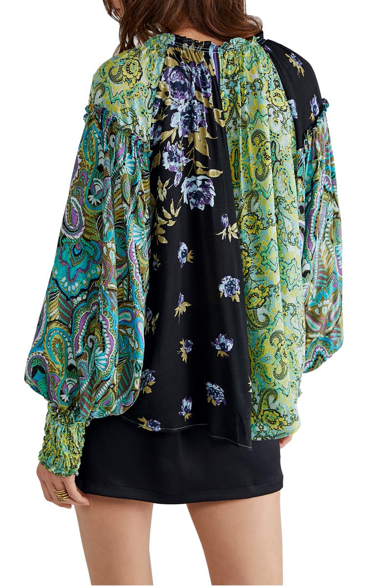 Free People Gemini Patchwork Print Button-Up Blouse, Alternate, color,