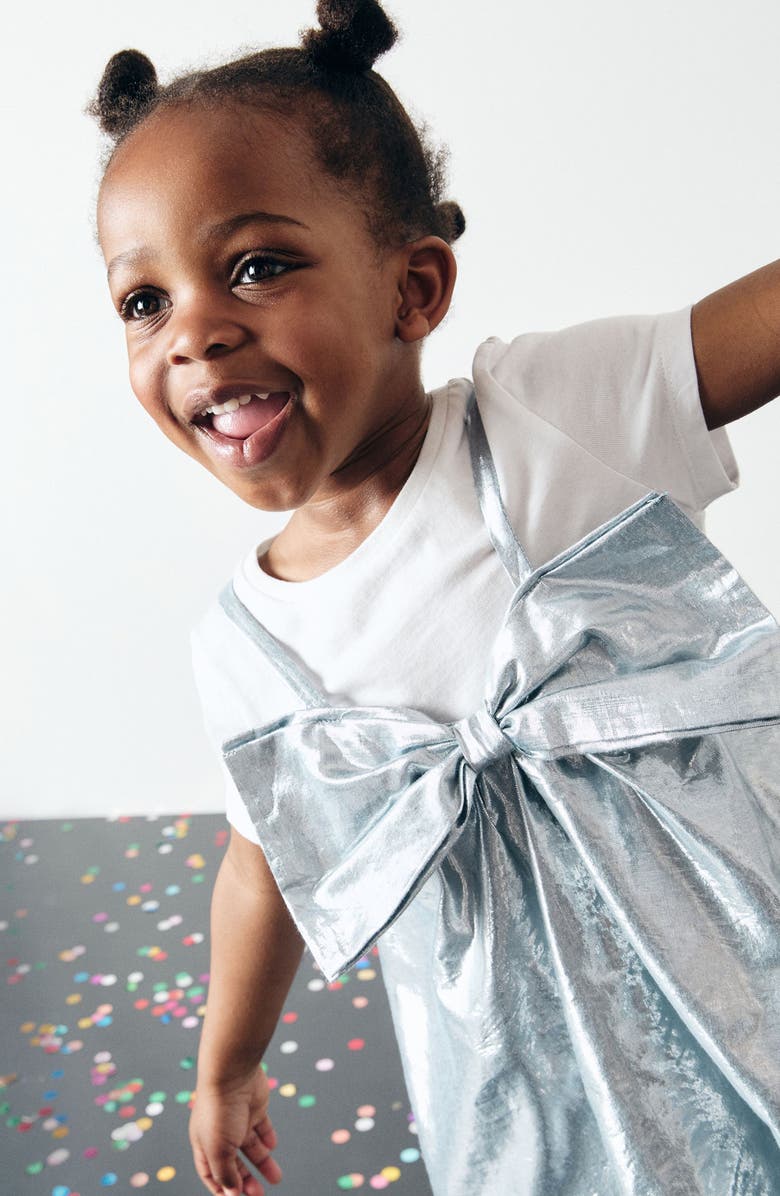 NEXT Kids
 Metallic Bow Dress 
T-Shirt Set, Alternate, color, 