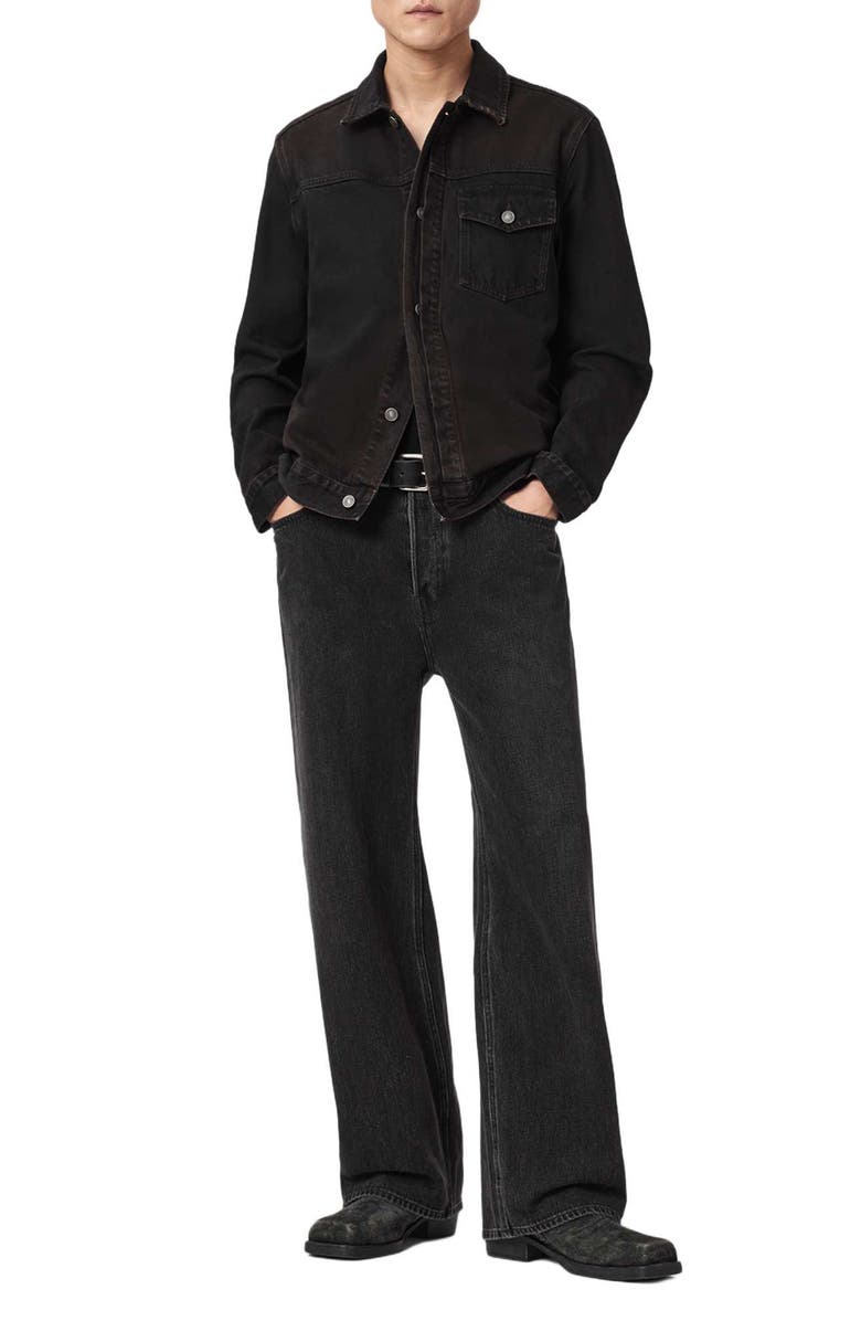 AllSaints Roth Denim Jacket, Alternate, color, Overdyed Brown