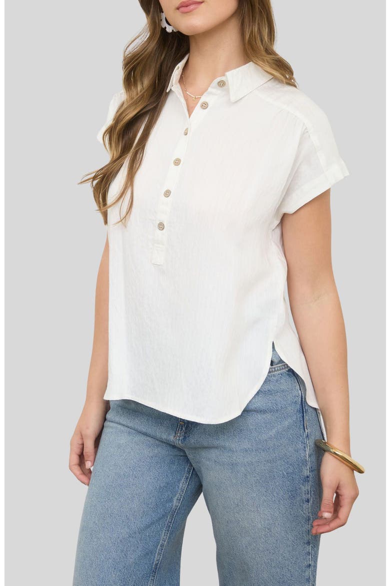 Collared Gauze Top, Alternate, color, OATMEAL