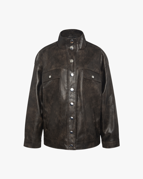 Weworewhat 90's Leather Jacket In White