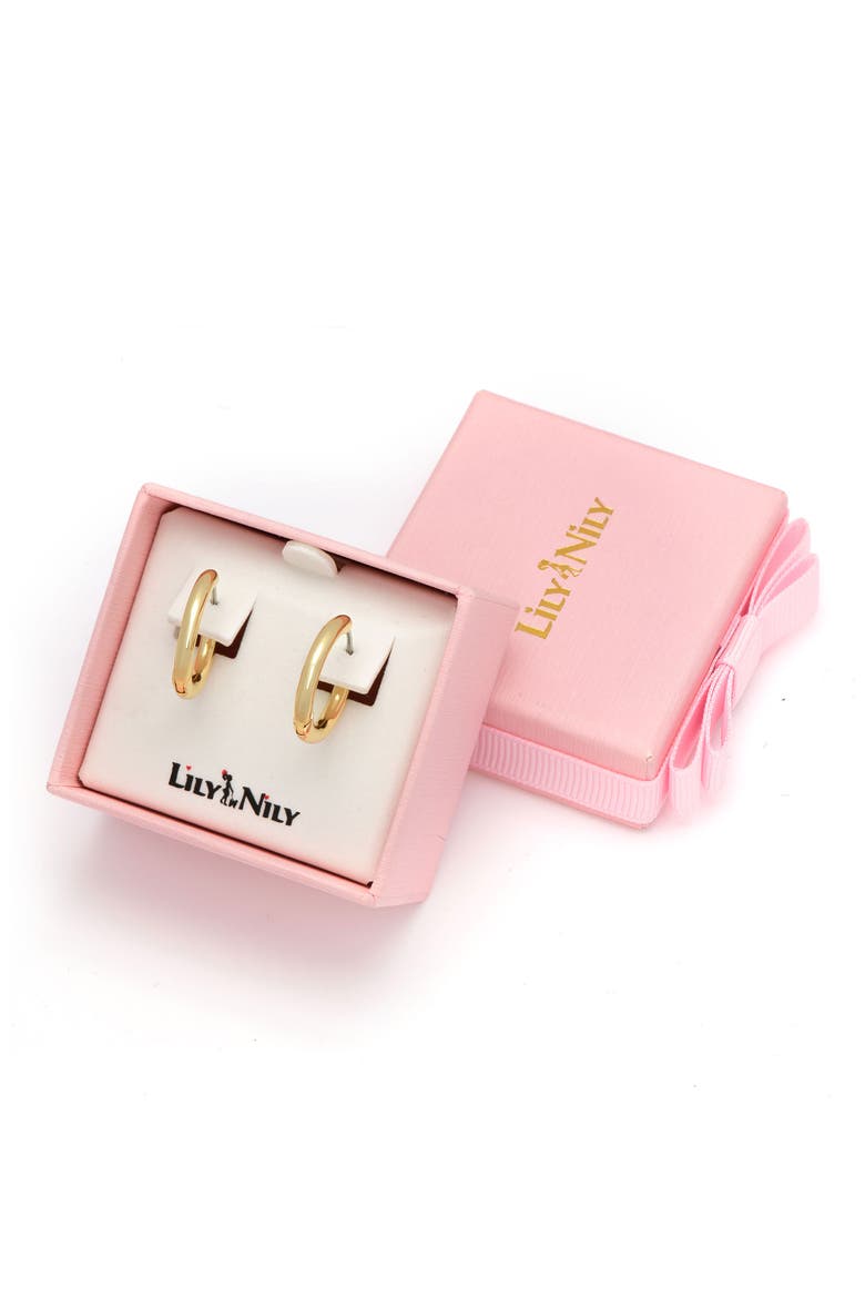 Kids' Tubular Hoop Earrings, Alternate, color, GOLD