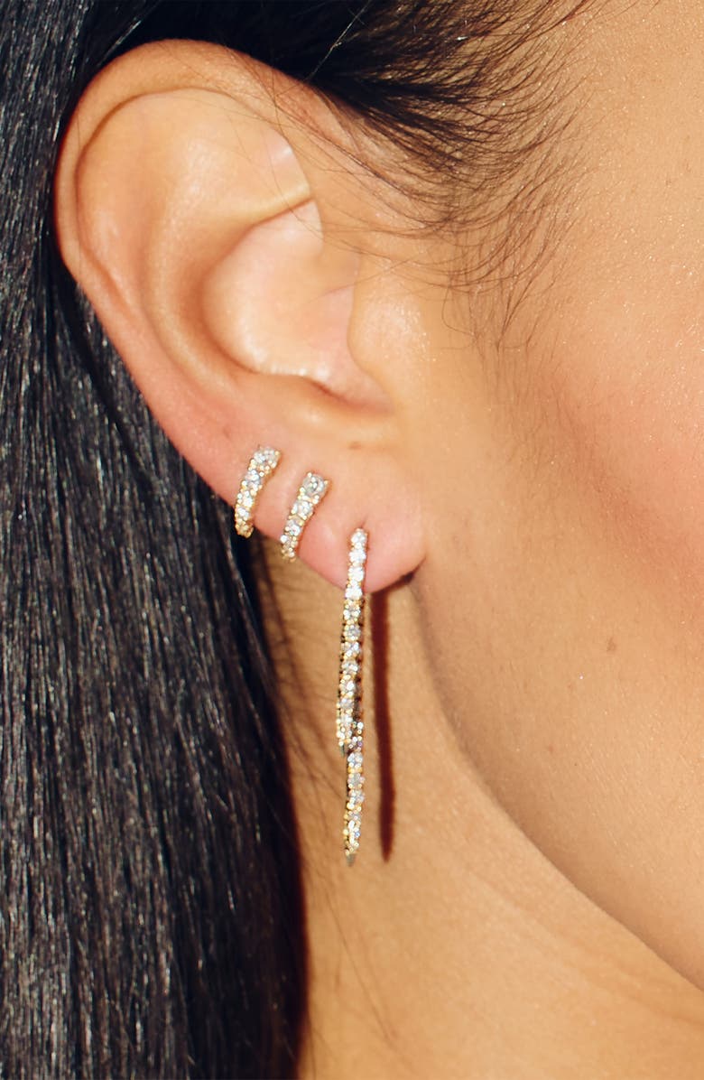 LANA Diamond Linear Front-Back Earrings, Alternate, color, Yellow Gold