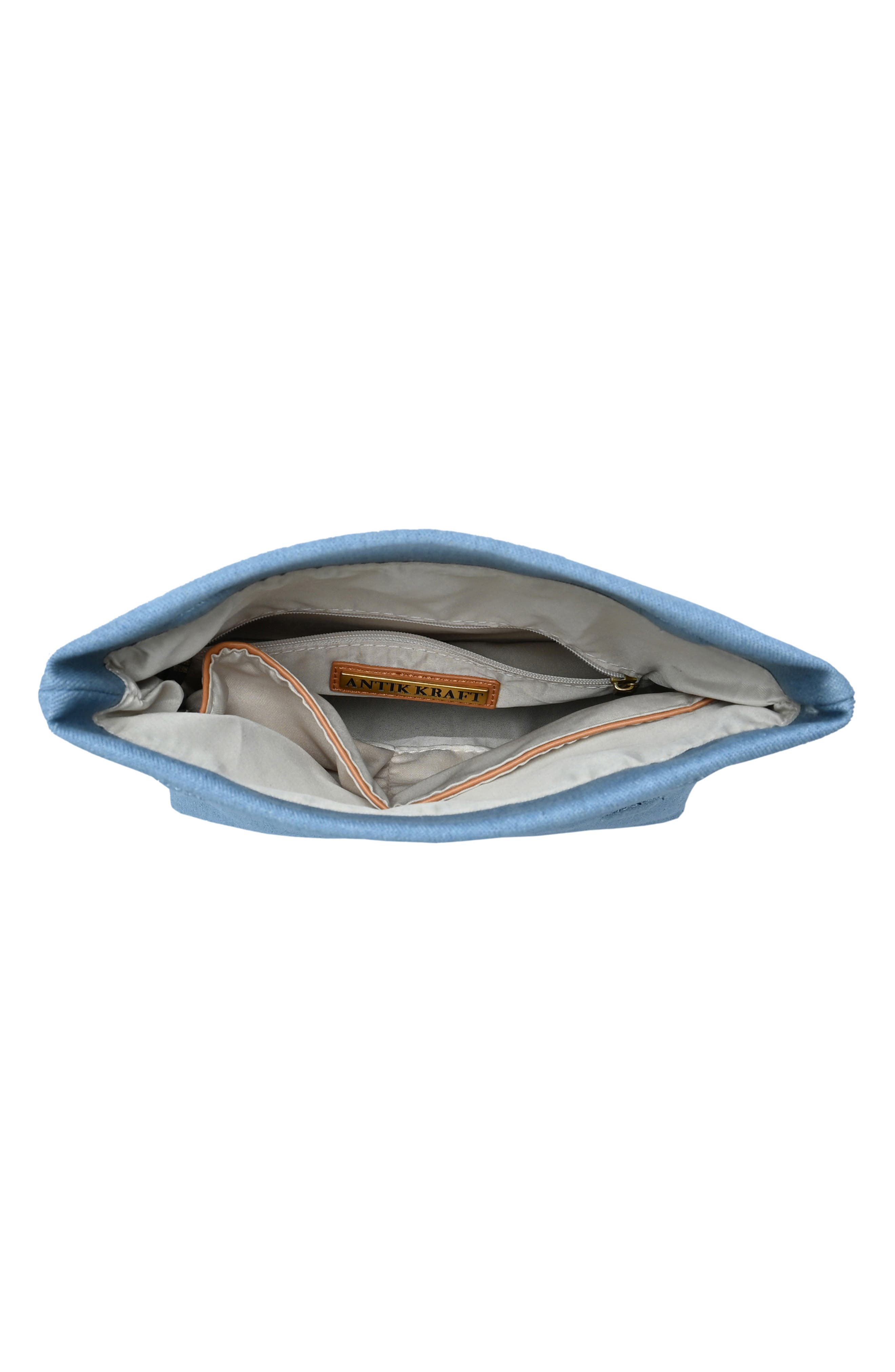Cotton Canvas Flap Shoulder Bag, Alternate, color, DENIM