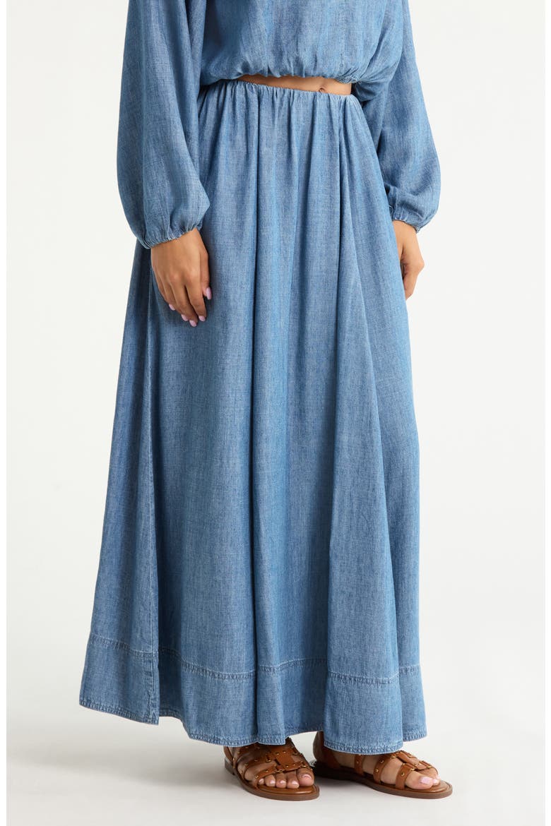 Tried & True Chambray Maxi Skirt, Alternate, color, RIVER MIST WASH
