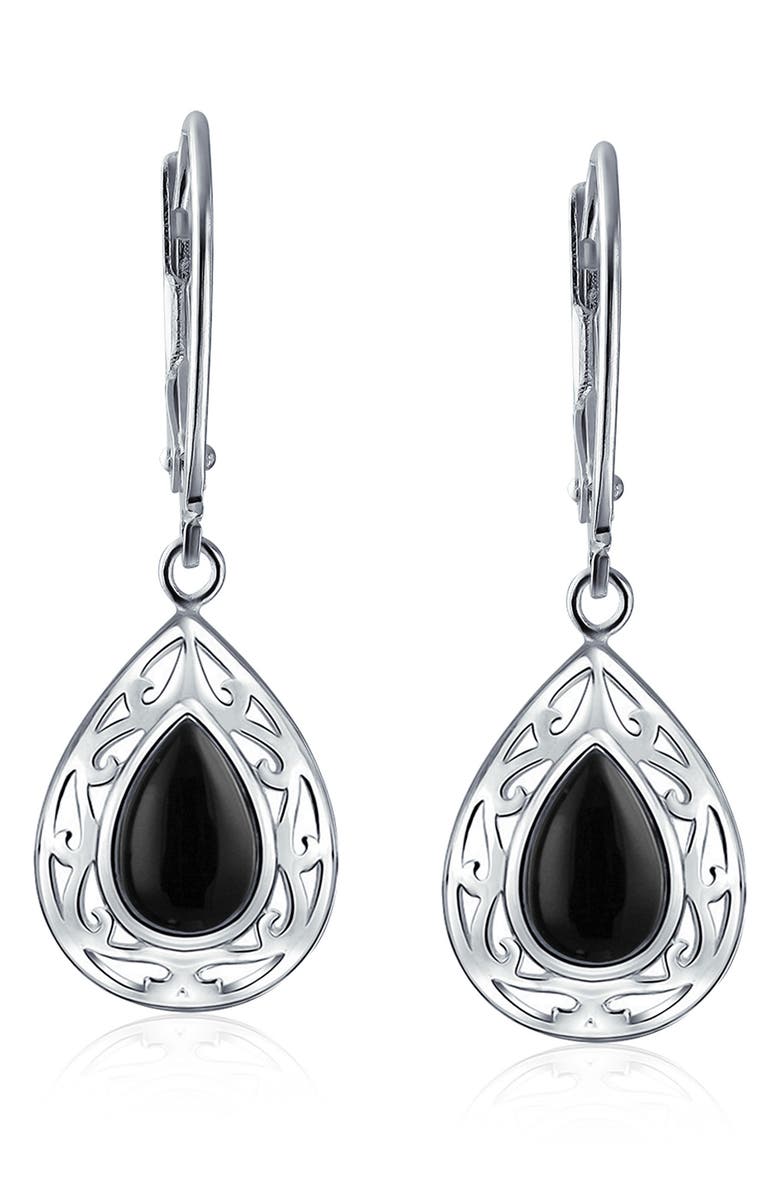 BLING JEWELRY Sterling Silver Lapis Lazuli Teardrop Earrings, Alternate, color, 