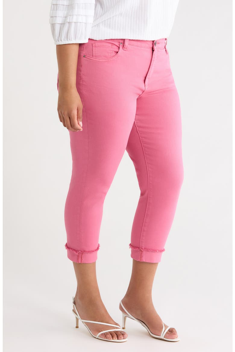 Amy Frayed Crop Slim Straight Leg Jeans, Alternate, color, FLAMINGO
