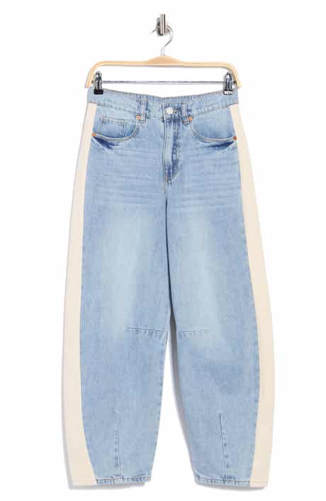 The Bowery Colorblock Barrel Leg Jeans