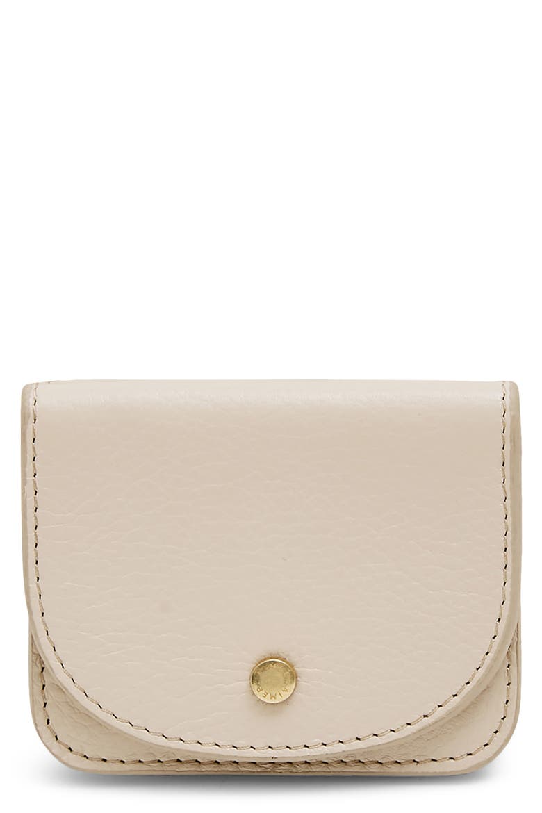 Pucker Up Leather Wallet, Main, color, LIMESTONE