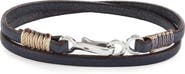 Caputo & Co. Men's Euro Leather Double Wrap Bracelet