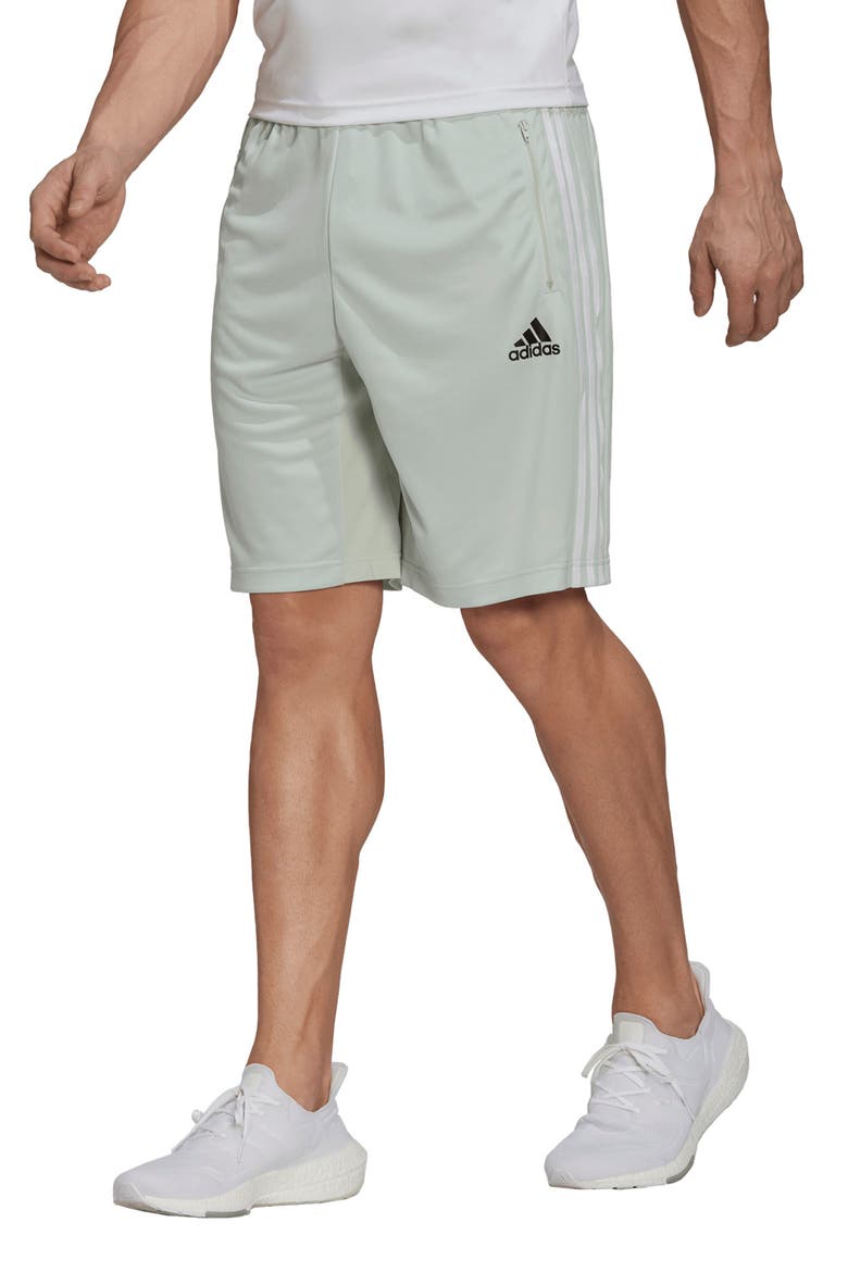 3-Stripes Active Shorts, Main, color, LINEN GREEN/ WHITE
