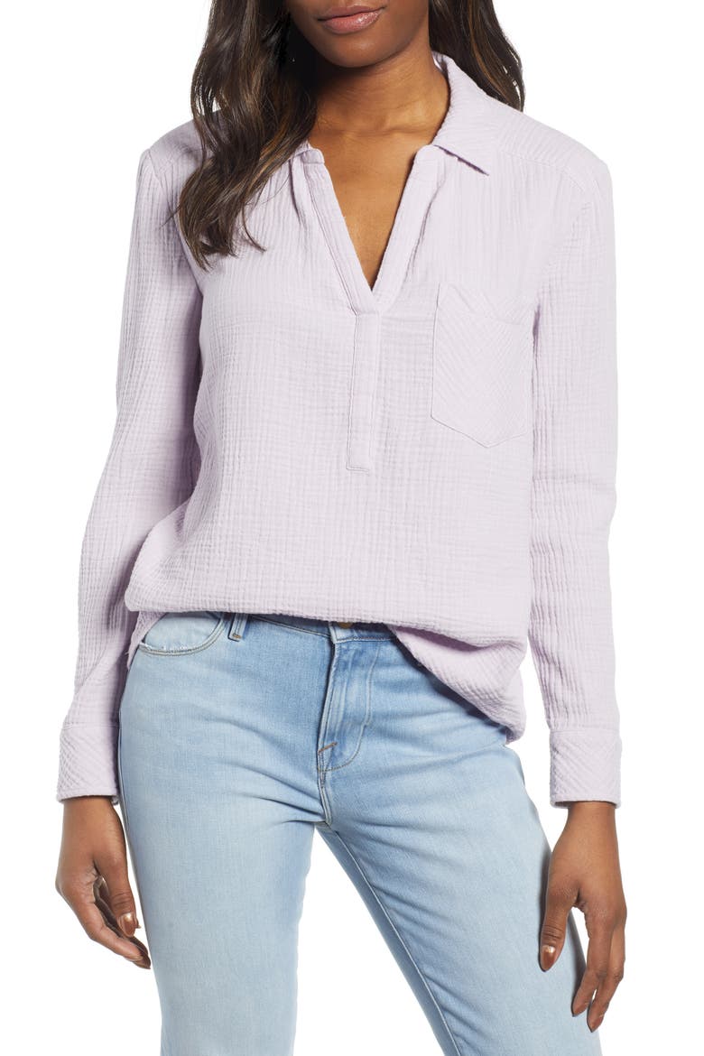 Double Gauze Top, Main, color, FRESH LILAC