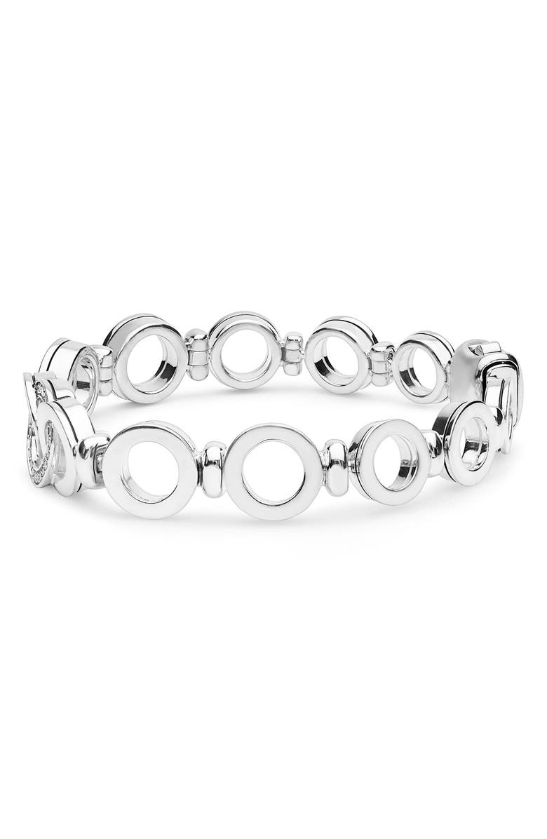 LAGOS Signature Caviar Interlocking Diamond Link Bracelet, Alternate, color, Silver