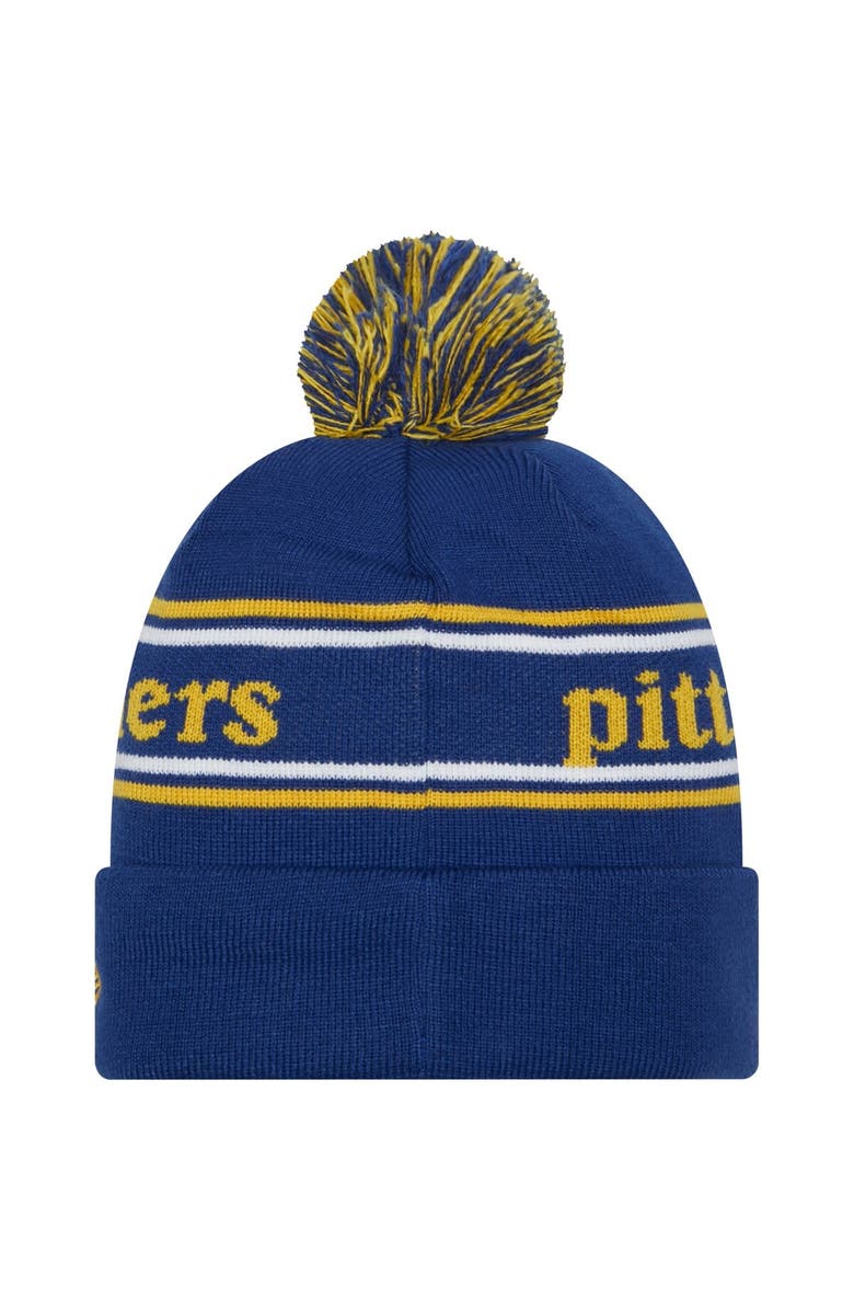 New Era Men's New Era Royal Pitt Panthers Marquee Cuffed Knit Hat with Pom, Alternate, color, 