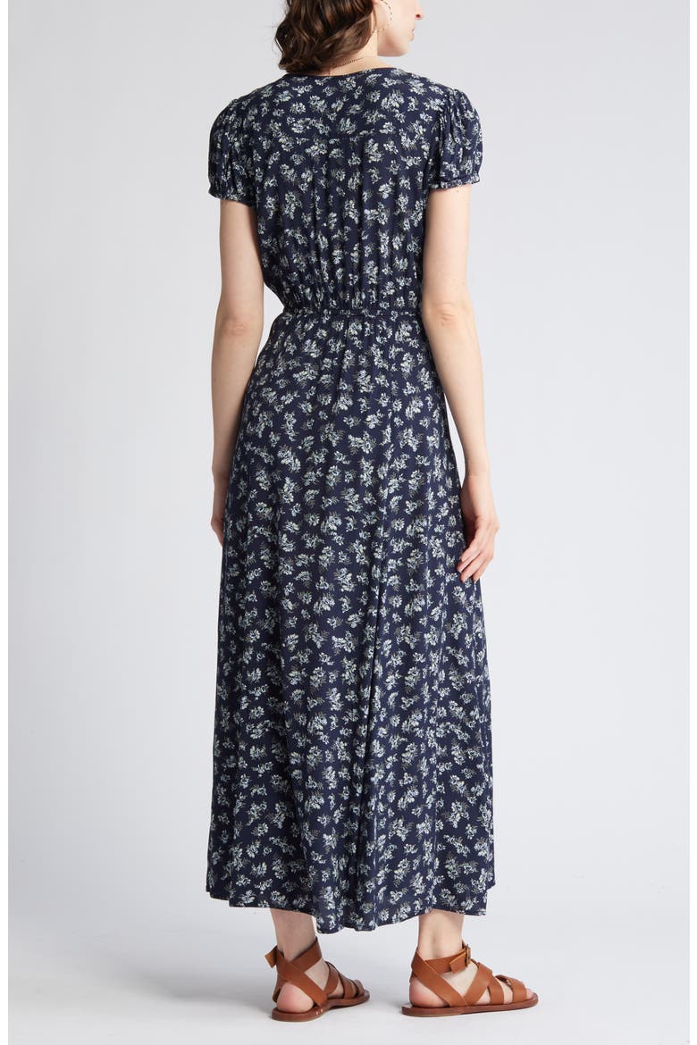 Floral Woven Maxi Dress, Alternate, color, NAVY- BEIGE LILLITH FLORAL