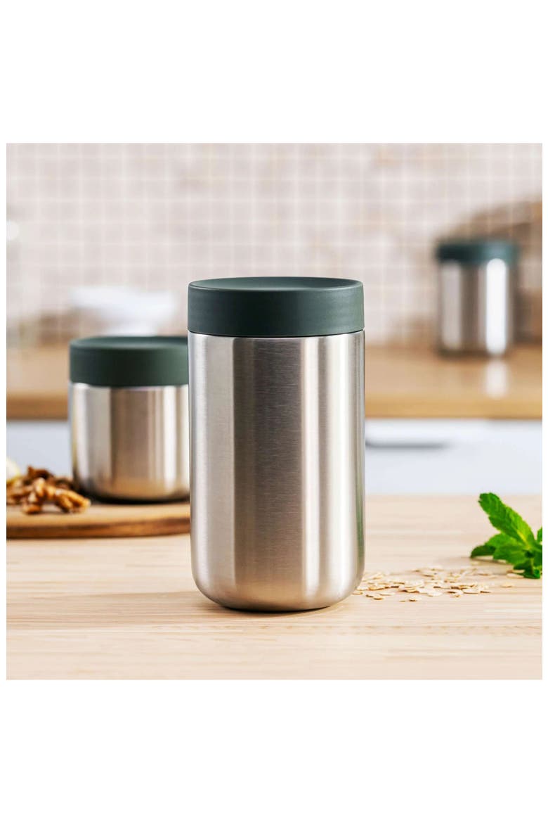 Nom 25-Ounce Food Container, Alternate, color, GREEN AND STEEL