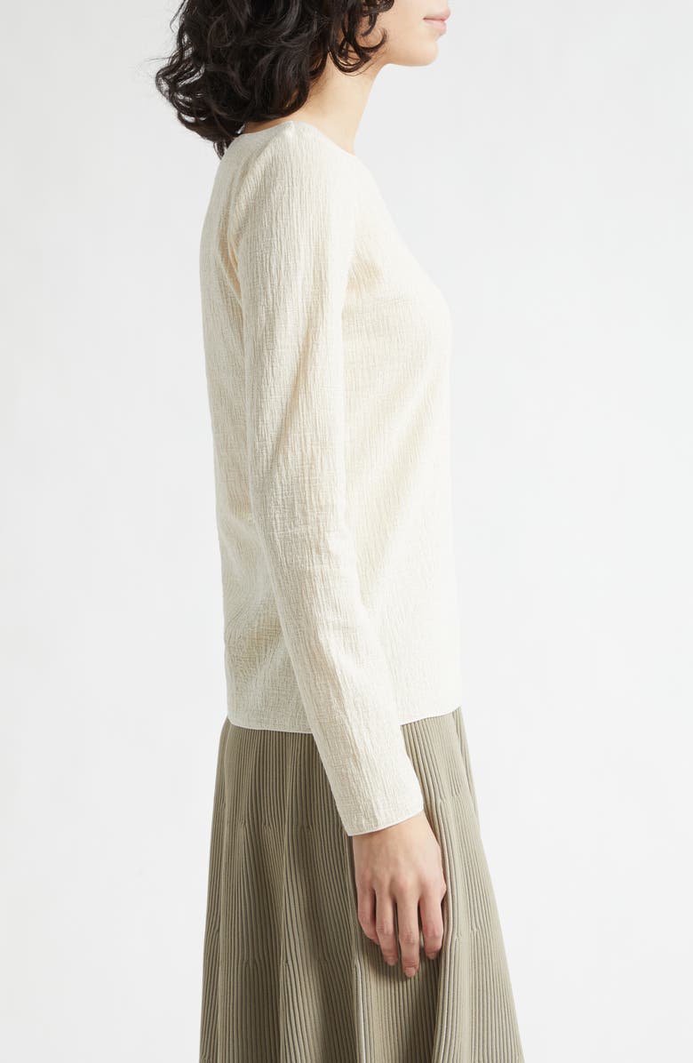 Emporio Armani Jacquard Jersey Top, Alternate, color, Ivory