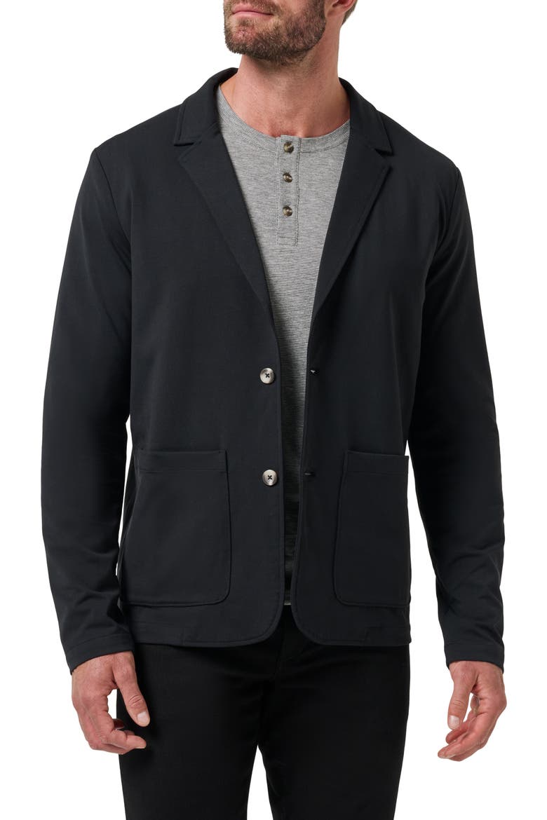 Stretchknit Cotton Blend Blazer, Main, color, BLACK
