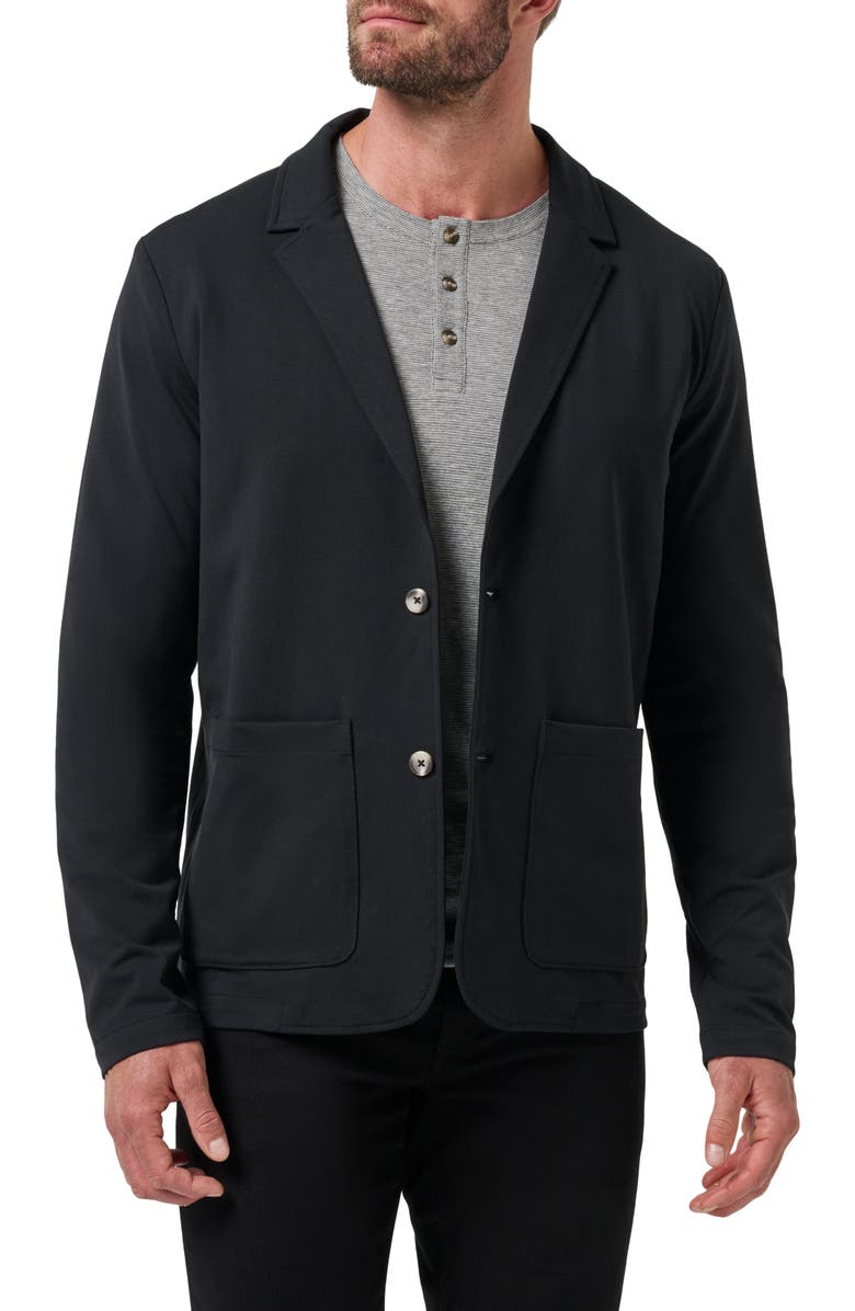 TravisMathew Stretchknit Cotton Blend Blazer, Main, color, Black