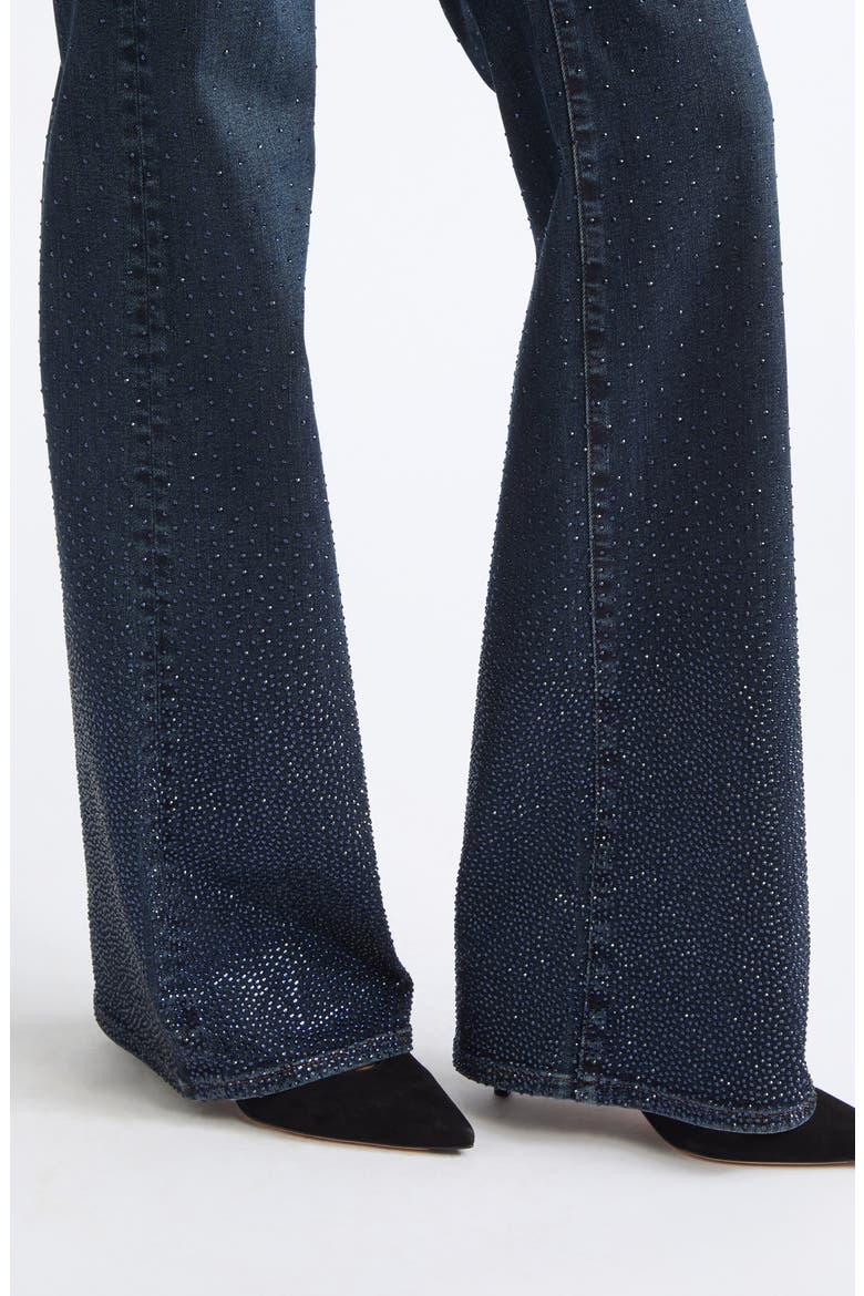 Crosbie Rhinestone High Waist Wide Leg Jeans, Alternate, color, DARK MIDNIGHT