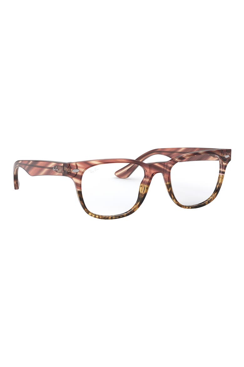 53mm Square Optical Glasses, Alternate, color, BEIGE HAVANA