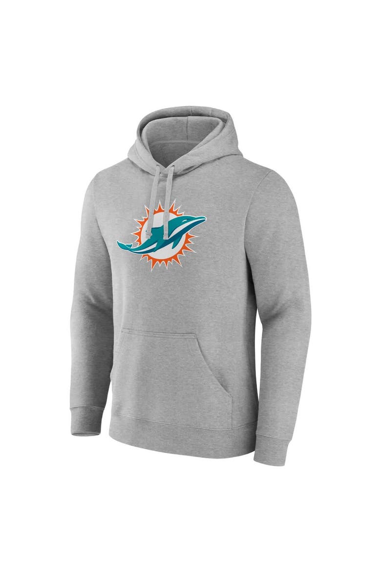Men's Fanatics Heather Gray Miami Dolphins Deliver Fleece Pullover Hoodie, Alternate, color, Heather Gray