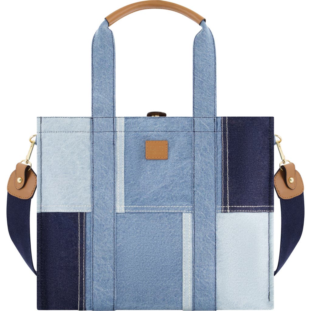 USPA ACCESSORIES C & C CALIFORNIA MEDIUM DENIM TOTE BAG