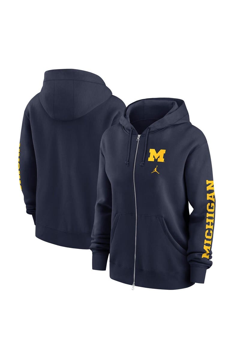 Jordan Brand Women's Jordan Brand  Navy Michigan Wolverines Phoenix Full-Zip Hoodie, Main, color, 
