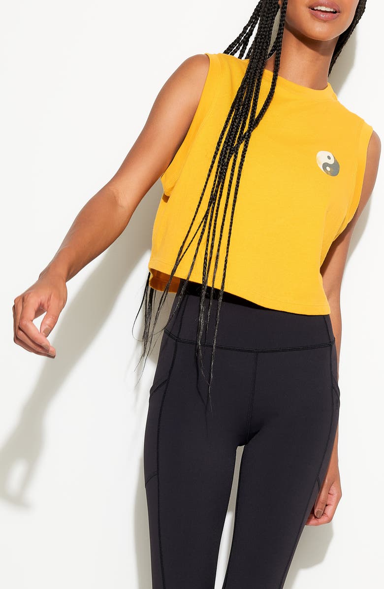 Spiritual Gangster Yin & Yang Crawford Crop Cotton Muscle Tank, Alternate, color,