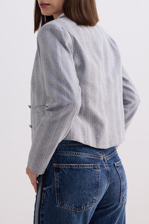 Reistor Lady Jacket In Grey Cotton Tweed In Steel Breeze