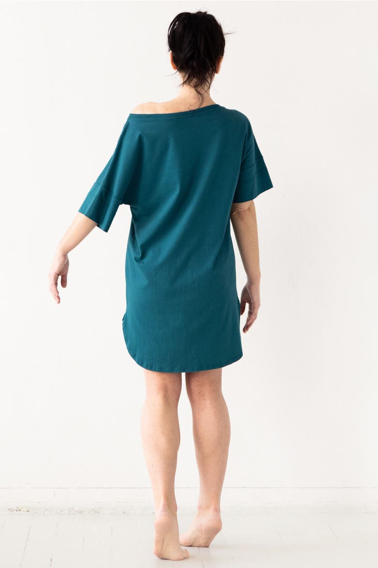 Easy Boatneck Nightshirt, Alternate, color, Deep Teal