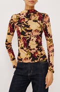 Rails Joelle Floral Mesh Mock Neck Top