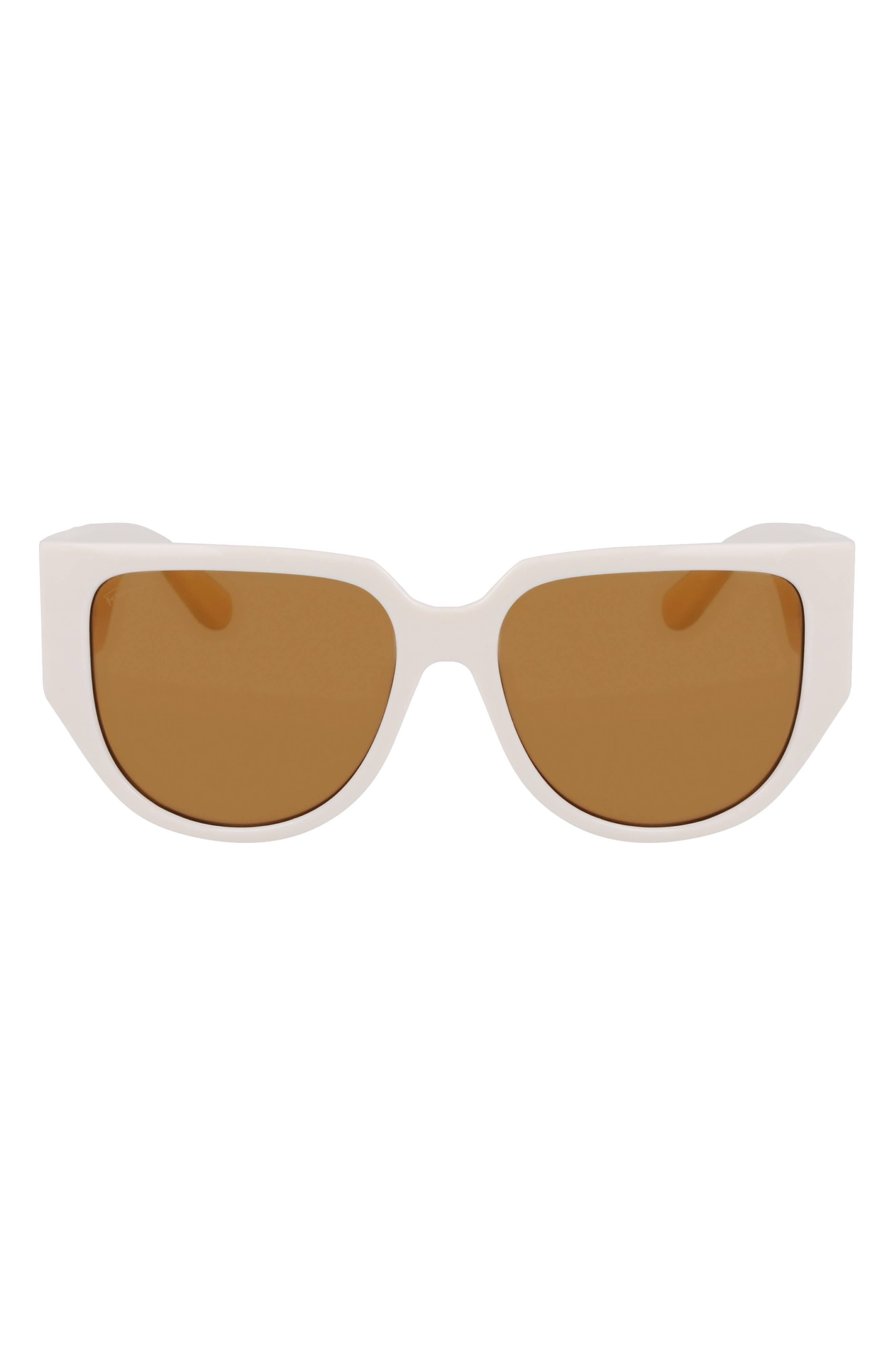 FERRAGAMO Gancini Tea Cup 58mm Oval Sunglasses