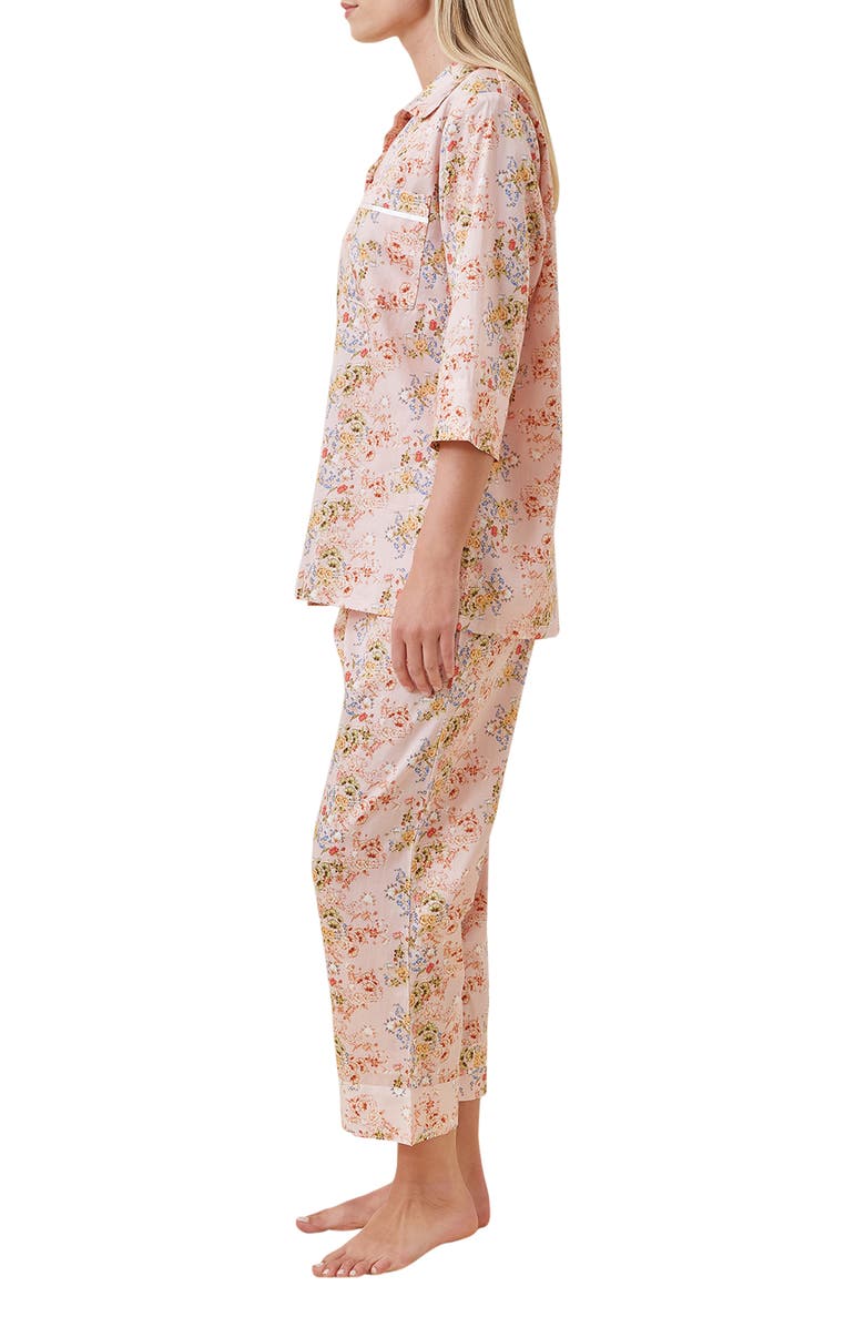 Papinelle Molly Cotton Sateen Crop Pajamas, Alternate, color, Pink