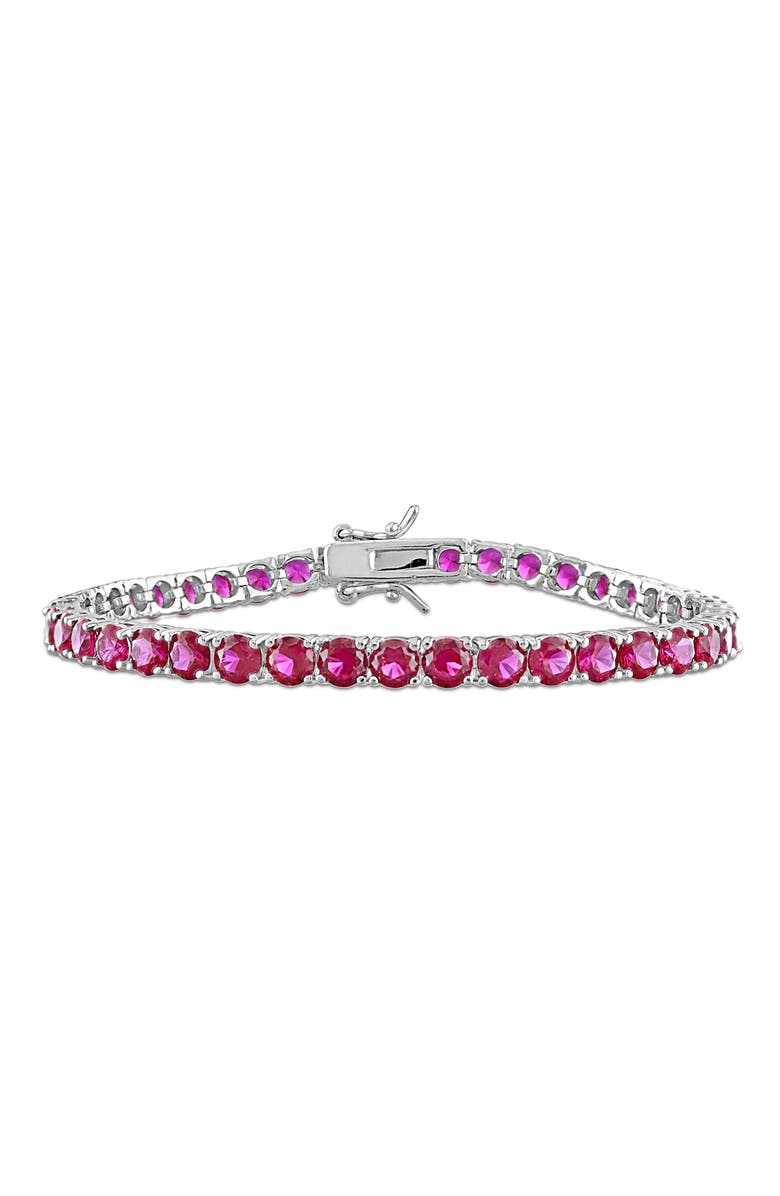 DELMAR Lab Created Ruby Tennis Bracelet, Main, color,