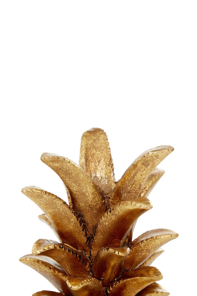 Goldtone Polystone Pineapple Fruit Sculpture, Alternate, color, GOLD