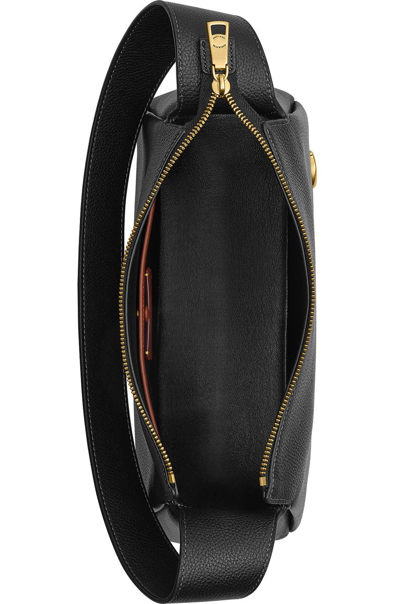 COACH Lola Polished Pebble Leather Shoulder Bag, Alternate, color, Black