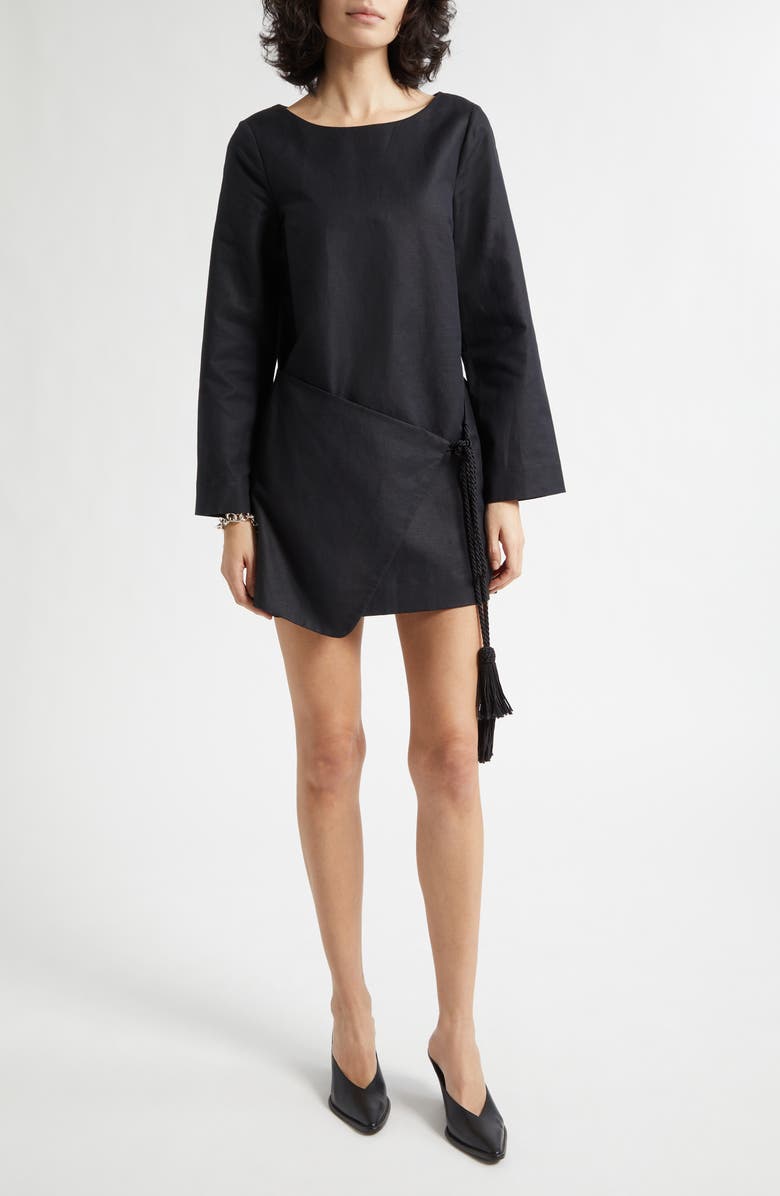 POSSE Yvette Front Wrap Kaftan, Main, color, Black