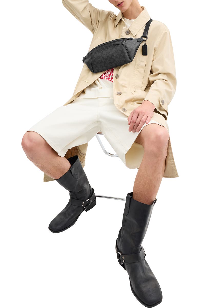 COACH League Signature Canvas Belt Bag, Alternate, color,